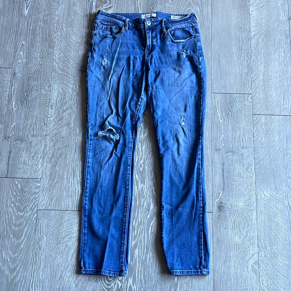 Bullhead Distressed Low Rise Skinny Jeans